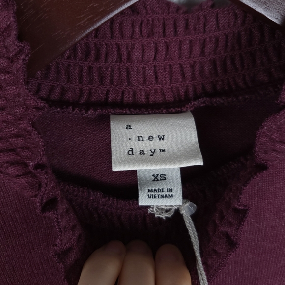 NWT A New Day Burgundy Long Sleeve Top - Picture 8 of 8